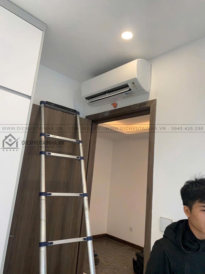 Hình ảnh hoàn thiện lắp đặt giàn lạnh cho Phòng ngủ của anh Hoàng