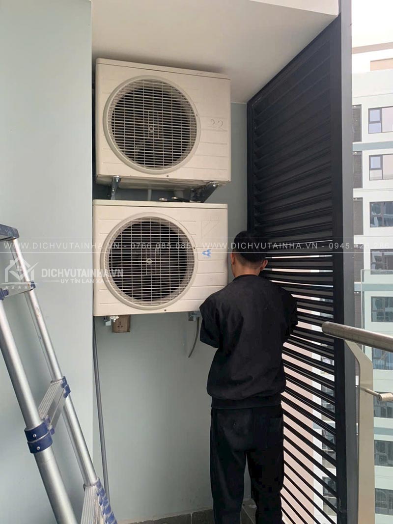 Vị trí lắp đặt 2 giàn nóng cho Phòng khách và Phòng ngủ